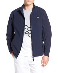Lacoste Fleece Jacket in Blue for Men | Lyst